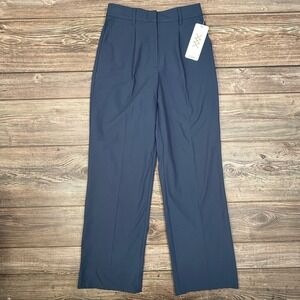Rhone Women Commuter Pleated Trouser Size 4 Navy Blue High Rise Stretch NWT